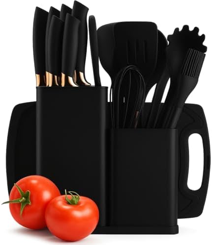 Kit Utensílios de Cozinha 19 Peças em Silicone e Madeira com Supo...