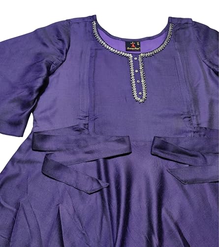 Image of DUMMY SHAPE Feeding Kurtis for Women Cotton Blend | Floral Anarkali Kurta with Dual Nursing Zippers for Pregnancy & Breastfeeding | Maternity Dresses | Gifts for Pregnant Woman