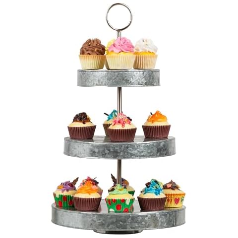 Mind Reader Steel Cupcake Tower with Handle Cover