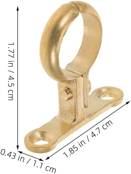 DOITOOL 2Pack Brass Pipe Bracket Clamp Heavy Duty Wall Mounted Clamps Tube Clips Round Wardrobe Closet Rod Suspended Center Support for 22mm Pipe | Hold a Small Water Pipe or Hose at a Planned Wall Position for Plumbing, Workshop, Wall-mounted Pipe Routing