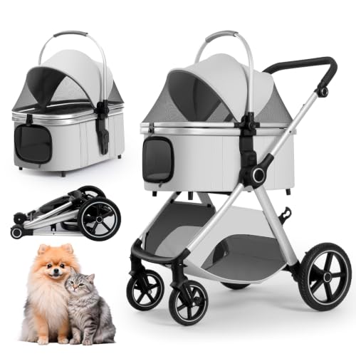 3 in 1 Pet Stroller for Small Medium Dogs,Easy Fold