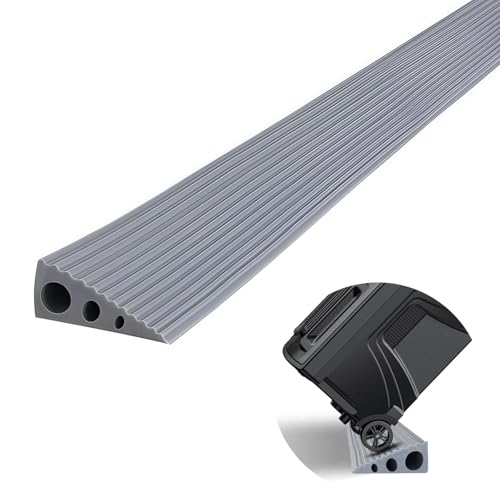 CUTIS Türschwellenrampe 90x7x3 cm PVC Rampe Saugroboter Schwellenrampe Geeignet für Saugroboter Kinderwagen Einkaufswagen Rollatoren und E-Scooter Rampe Türschwelle (Grau)