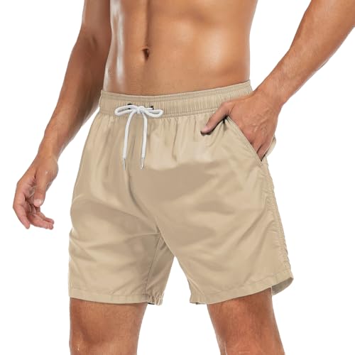 Men's Swim Trunks Quick Dry Beach Shorts Swimwear Bathing Suit with Mesh Lining3