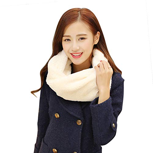 ITODA Infinity Scarf Neck Warmer, Thermal Faux Fur Tube Winter Circle Wrap Cover