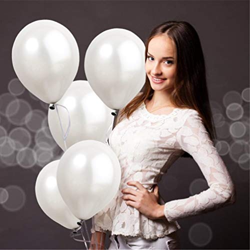 100Pcs Balloons White Latex - 10" White Balloons - Helium White Balloons For Wedding Birthday Party Festival New Year's Day Decorations #TOP3