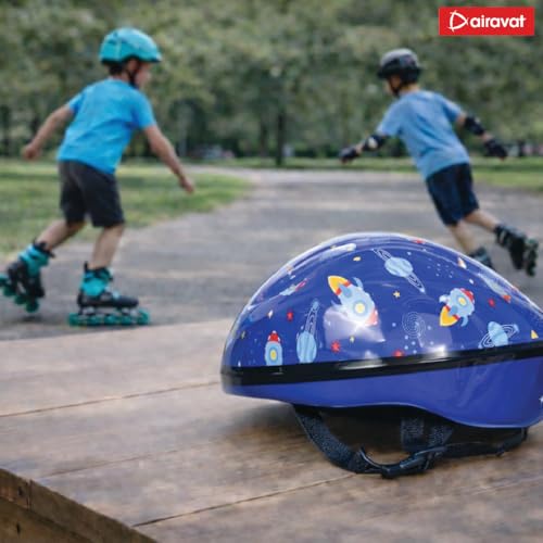 Image of Airavat Mini Rider Kids Cycling & Skating Helmet, Aerodynamic Shape, Size Adjustable with Quick Release Buckle (Blue, Extra Small (44-48 cm))