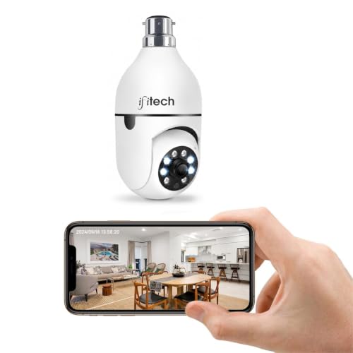 Image of IFITech 1296p (3MP) Full HD Smart Wi-Fi CCTV Home Security Camera | 360 with Pan Tilt Bulb Camera | View & Talk | 256GB SD Card Support (Not Included) | Perfect for Home, Office Monitoring