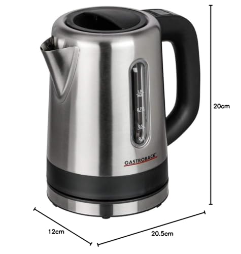 Mini bouilloire 1L Gastroback Design en acier inoxydable robuste noir