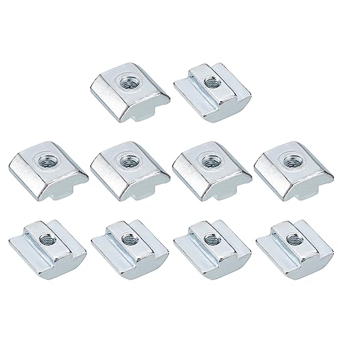 QUARKZMAN Tuercas T, 15 Piezas - Pernos de Ranura T Galvanizados de Acero Al Carbono, Serie 4040 M5 Cabeza de Martillo, Tuercas T Deslizantes Para Perfil de Extrusión de Aluminio (Plata)