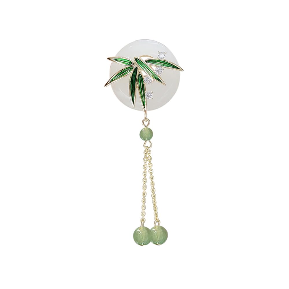Broche feuille de jade en cristal vert, cadeau familial idéal