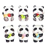 6 Pcs Panda Squishies Toys Cute Stress Relief Slow Rising Fidget Toy for Kid Adult Party Gift Desk Decoration (Panda)