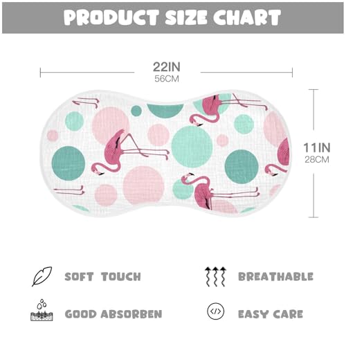 4 Pack Baby Burp Cloths, Soft Absorbent Burping Cloths for Babies, Cotton Milk Spit Up Rags, Large Size for Newborns, Baby Boys and Girls (Legged Pink Flamingos Pattern)4