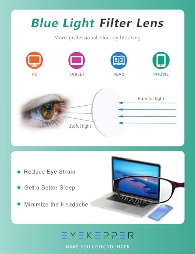Image of Eyekepper 3 Pack Blue Light Blocking Eyeglasses Crystal Clear Computer Readers