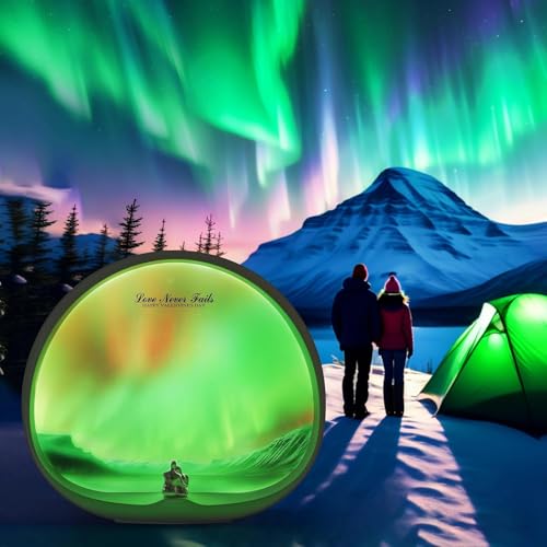 Image of NYRWANA Table Lamp | USB Powered | Home Decor, Lamp, Lamps for Bedroom and Living Room, Magical Aurora Lighting Effect, 3 Colour Touch Control, Plug and Play Design (White)