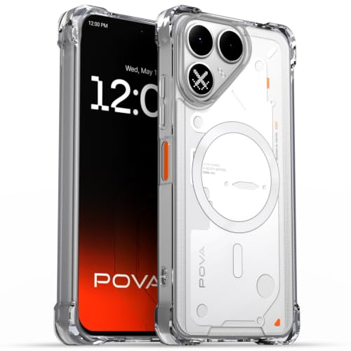 Image of Pikkme Back Cover for Tecno Pova 8 5G Mag-Safe Shockproof PC + TPU | Protective Case Magnetic Support | Bumper Case (Transparent Mag-Safe)
