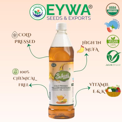 Image of Organic Cold Pressed Yellow Mustard Oil (10 Litre) Cold Pressed /Wood Pressed Oil | Pile Sarso /Yellow Mustard Kachi Ghani Ka Tel by (Suhani) EYWA