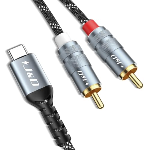 Cable RCA a USB C J&D de 1m para conectar tu smartphone a altavoces y amplificadores