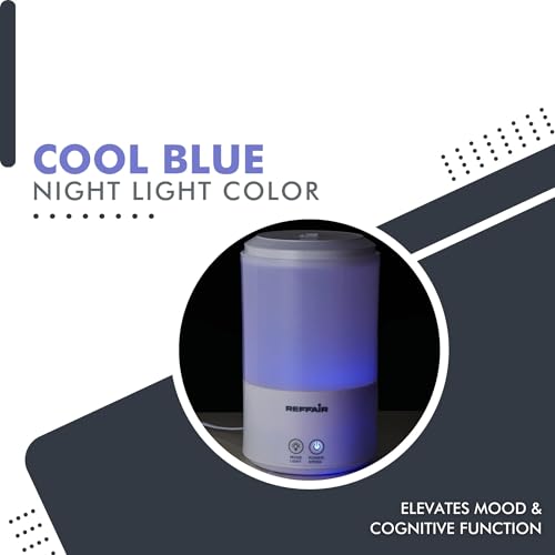 Image of Reffair Caligo 50 Ultrasonic 3.5L Cool Mist Humidifier for Bedroom | Essential Oil Diffuser | Top-Fill Design | Large Tank | Super Silent | Night Light Warm White (Caligo 50 Cool Blue)