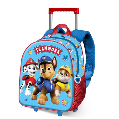 KARACTERMANIA Paw Patrol La Pat' Patrouille Ready-Sac à dos 3D à Roulettes Petit, Bleu 26 x 34 cm, Capacité 7 L