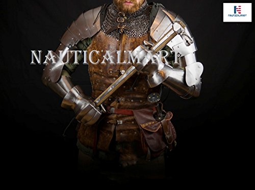 NauticalMart Complete Medieval Knight Suit of Armor Arms Set - Silver One Size