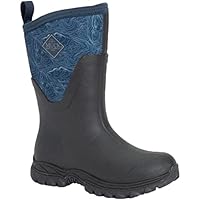 Muck Boots Women's Arctic Sport Mid Fleece Lined Waterproof Pull on Boot, Navy, 9
