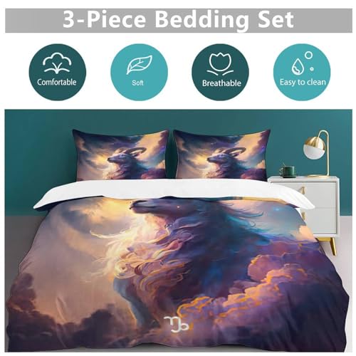 Housse de couette chèvre en microfibre chic et respirante avec fermeture