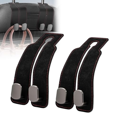 Debbery 2PCS Car Bag Hooks Leather Car Seat Organiser Hooks Multifunctional Back Seat Hooks for Headrest for Hanging Bags Purses and Handbags