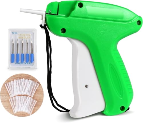 Label Gun ilauke Tagging Gun for Clothing Retail Price Label Attacher with 1200 Barbs Fasteners 5cm + 5 Replacement Needles 2mm Tag Gun Clothes Label Kimble Gun for Bazaar Trade Store Warehouse