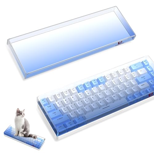Housse de protection clavier mécanique acrylique transparent bleu 60% compact