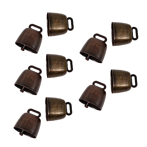 CIYODO Long-Lasting Metal Pet Bells 10 Pieces Sheep Bells Farming Accessories Retro Design Noise for Pet Collar Decor Random Color