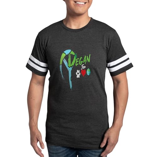 CafePress Fruits Veganism Healthy Food Foodie Peace T Shirt Men's Football T-Shirt Smoke Gray