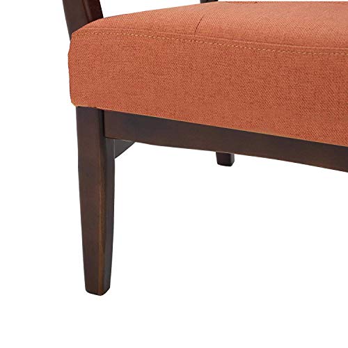Image of APRODZ Orange Fabric Mid Century Modern Club Chair