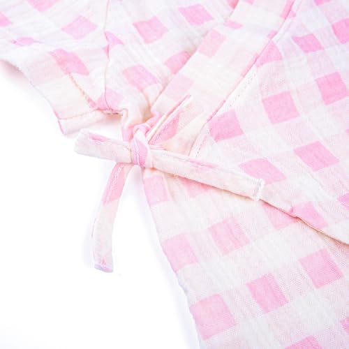 Image of Infant Kimono Robe Newborn Cotton Yarn Robe Baby Romper
