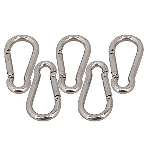 szzijia M4 40mm Multifunctional 304 Stainless Steel Spring Loaded Gate Snap Carabiner Quick Link Lock Ring Hook