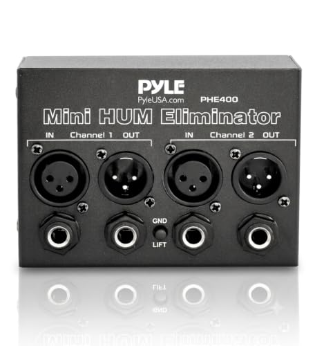 Pyle Compact Mini Hum Eliminator Box - 2 Channel Passive Ground Loop Isolator, Noise Filter,AC Buzz...