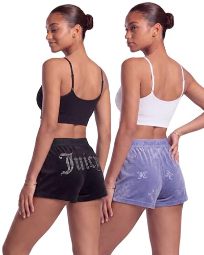 Image of Juicy Couture Women's Velvet Fleece Pajama Shorts, Designer Sleep and Lounge Shorts for Women