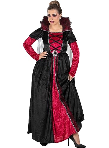 Funidelia | Disfraz de vampiresa Deluxe para mujer Halloween, Terror, Dracula, Vampire   Disfraz para adultos y divertidos accesorios para Fiestas, Carnaval y Halloween   Talla S   Granate