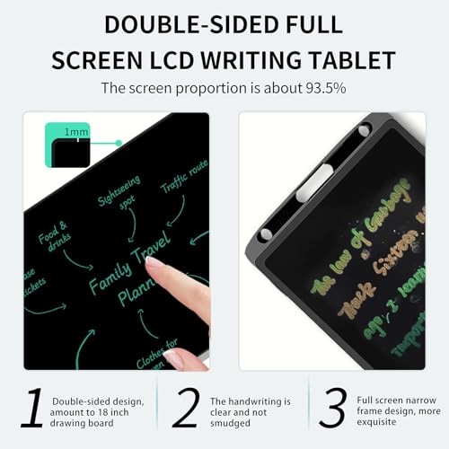Image of LCD Writing Tablet for Adult: Double-Sided 9.5&8in