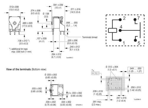 Relais 5 broches V23072-A1061-A108 12V commutation précise sans coque