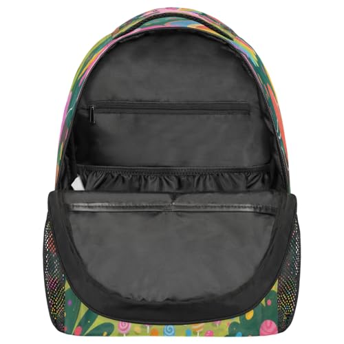 Cute Cartoon Lollipop Unicorn Kids Backpack, Lightweight School Bookbag Large Capacity Laptop Backpack Water Resistant Daypack Shoulder Bag for Teenager Boys Girls3