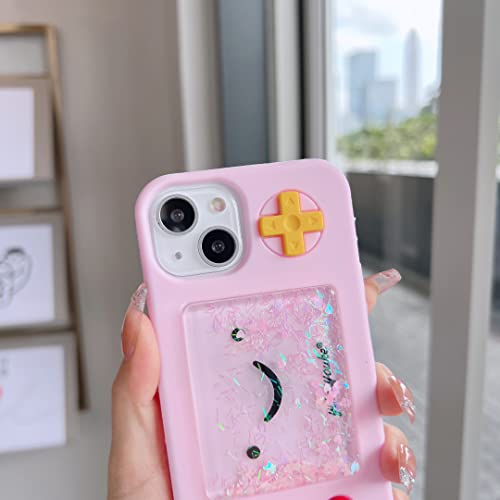 Quicksand Game Case For Iphone 13,Iphone 13 Handheld Game Console Case,3D Cute Kids Girls Boys Women Game Bling Glitter Soft Silicone Rubber Case For Iphone 13 6.1 Inch (Game Pink) #TOP3