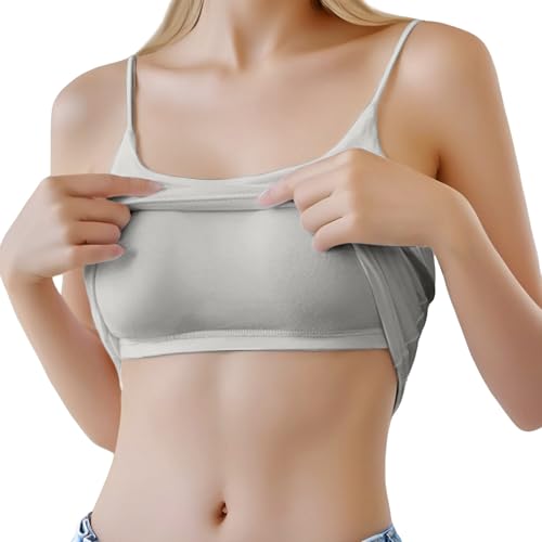 Summer Solid Color Women's Vest Suspender Simple and Exquisito Design Tragerring Leibchen, gris, L