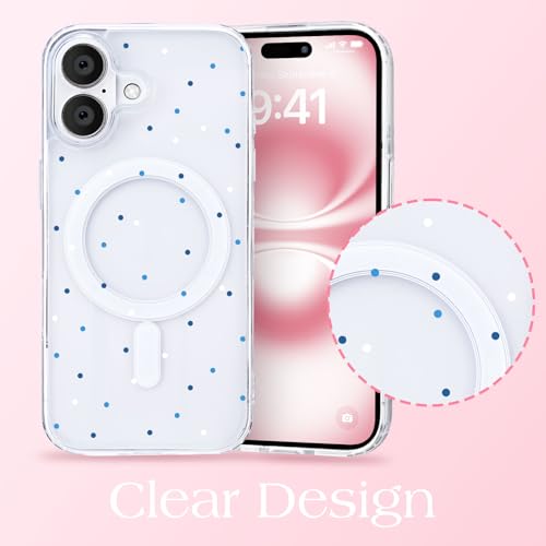 Coque iPhone 17 transparente MagSafe antichoc fine dos rigide PC bleu - 2