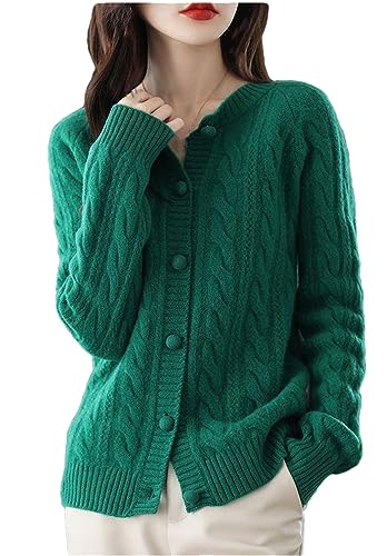 Suéter Tipo Cárdigan Tejido De Lana con Botones Y Manga Larga para Mujer