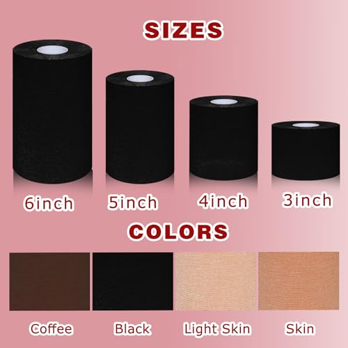 Boobytape for Breast Lift Plus Size 6 inch, Extra Large Boobs Tape Adhesive Bra Tape, Breast Tape Lifting Large Breast D-G Cup Push Up Tape with Nipple Covers Satin Nipple Pasties Cream4