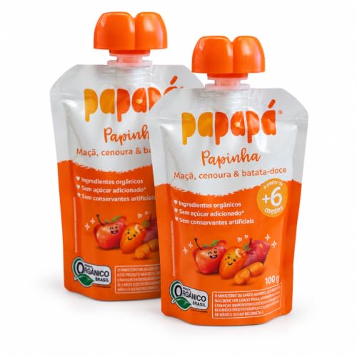Papinha Infantil Orgânica Maçã, Cenoura & Batata-doce 100g - Kit 2 Unidades