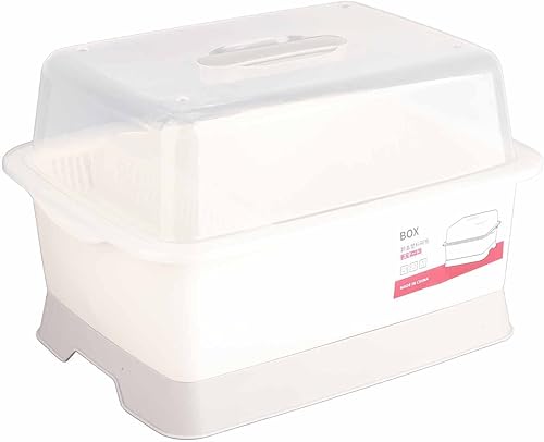 Escurridor de platos con tapa para ahorrar espacio, organizador de escurridor de platos, soporte para vajilla, escurridor de platos para encimera de