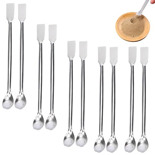10 Stück Laborspatel,Edelstahl Labor Spatel,Spatel Labor Probenlöffe,Edelstahl Wiederverwendbarer Labor Probenahme Löffel,Mini Mikrolöffel Für Labore, Kliniken, Apotheken, Persönliche Diy-Kosmetik