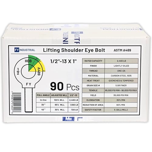 Image of Carton of 90 Pcs Lifting Shoulder Eye Bolts 1 /2 inch-13 X 1