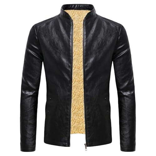 Blouson bomber similicuir premium DGKaxiyaHM veste col montant aux finitions soignées